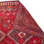 Shiraz Persian Rug 9'5" x 6'3" - Semi Antique Geometric Blue, Red Hand Knotted | corner detail | SKU 111464