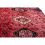 Shiraz Persian Rug 9'2" x 5'7" - Semi Antique Geometric Blue, Red Hand Knotted | side view | SKU 111467