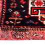 Shiraz Persian Rug 9'2" x 5'7" - Semi Antique Geometric Blue, Red Hand Knotted | back view | SKU 111467