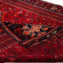 Shiraz Persian Rug 9x5 ft - Semi Antique Medallion (Toranj), Geometric Madder Red, Burgundy, Dark Red Hand Knotted | corner detail | SKU 111473