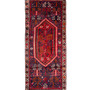 Shiraz Persian Rug 8x3 ft - Semi Antique Geometric Blue, Red Hand Knotted | front view | SKU 111478