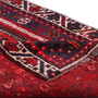 Shiraz Persian Rug 8'6" x 3'9" - Semi Antique Geometric Blue, Red Hand Knotted | corner detail | SKU 111478