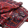Shiraz Persian Rug 8'6" x 3'9" - Semi Antique Geometric Blue, Red Hand Knotted | detail view | SKU 111478