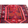 Shiraz Persian Rug 8'6" x 3'9" - Semi Antique Geometric Blue, Red Hand Knotted | side view | SKU 111478