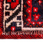 Shiraz Persian Rug 8'6" x 3'9" - Semi Antique Geometric Blue, Red Hand Knotted | pile detail | SKU 111478