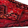 Shiraz Persian Rug 7x4 ft - Semi Antique Medallion (Toranj), Geometric Madder Red, Dark Red, Navy Blue Hand Knotted | corner detail | SKU 111481
