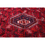 Shiraz Persian Rug 9x5 ft - Semi Antique Medallion Geometric Madder Red, Dark Red, Navy Blue Hand Knotted | side view | SKU 111484