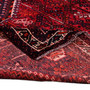Shiraz Persian Rug 9'4" x 5'11" - Semi Antique Geometric Blue, Red Hand Knotted | corner detail | SKU 111484