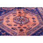 Shiraz Persian Rug 7x4 ft -  Geometric Blue, Red Hand Knotted | side view | SKU 111490
