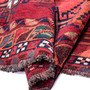 Shiraz Persian Rug 10'1" x 4'10" - Semi Antique Geometric Blue, Red Hand Knotted | detail view | SKU 111495