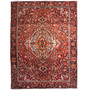 Bakhtiari Persian Rug 9'6" x 6'7" - Semi Antique Medallion Blue, Crimson Hand Knotted | front view | SKU 111500