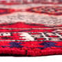 Azerbaijan Persian Rug 10x3 ft - Semi Antique Medallion Toranj, Geometric Red, Cream, Navy Blue Hand Knotted | back view | SKU 111501