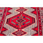 Azerbaijan Persian Rug 10'0" x 3'3" - Semi Antique Medallion Red, Cream Hand Knotted | side view | SKU 111501