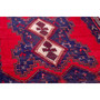 Sirjan Persian Rug 6'7" x 5'1" - Semi Antique Medallion Red, Navy Blue Hand Knotted | side view | SKU 111504