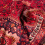 Shiraz Persian Rug 9'6" x 7'1" - Semi Antique Geometric Blue, Red Hand Knotted | detail view | SKU 111505