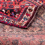 Shiraz Persian Rug 4'7" x 3'3" - Semi Antique Geometric Blue, Red Hand Knotted | corner detail | SKU 111507