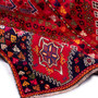 Shiraz Persian Rug 7'3" x 4'5" - Semi Antique Geometric Blue, Red Hand Knotted | detail view | SKU 111510