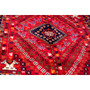 Shiraz Persian Rug 7'3" x 4'5" - Semi Antique Geometric Blue, Red Hand Knotted | side view | SKU 111510