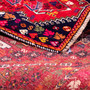 Shiraz Persian Rug 7'3" x 4'5" - Semi Antique Geometric Blue, Red Hand Knotted | corner detail | SKU 111510