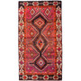 Shiraz Persian Rug 7x3 ft - Semi Antique Medallion (Toranj), Geometric Madder Red, Brick Red, Cream Hand Knotted | front view | SKU 111511