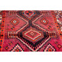 Shiraz Persian Rug 7x3 ft - Semi Antique Medallion (Toranj), Geometric Madder Red, Brick Red, Cream Hand Knotted | side view | SKU 111511