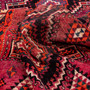 Shiraz Persian Rug 7'7" x 3'11" - Semi Antique Geometric Blue, Red Hand Knotted | detail view | SKU 111511