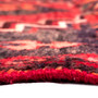 Shiraz Persian Rug 7x3 ft - Semi Antique Geometric Blue, Red Hand Knotted | side view | SKU 111513