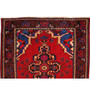 Ferdows Persian Rug 10'1" x 3'9" - Semi Antique Medallion (Toranj), Geometric Red, Blue, Burgundy Hand Knotted | corner detail | SKU 110009
