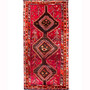 Shiraz Persian Rug 8'3" x 3'11" - Antique Geometric Blue, Red Hand Knotted | front view | SKU 111514