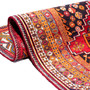 Qashqai Persian Rug 7x4 ft - Semi Antique Medallion Geometric Madder Red, Rust Red, Orange Hand Knotted | detail view | SKU 111524