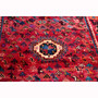 Shiraz Persian Rug 4x3 ft - Semi Antique Medallion Tribal and Nomadic Madder Red, Burgundy, Navy Blue Hand Knotted | pile detail | SKU 111533