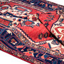 Bakhtiari Persian Rug 9'10" x 4'11" - Semi Antique Medallion Blue, Crimson Hand Knotted | detail view | SKU 111540