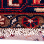 Bakhtiari Persian Rug 9x4 ft - Semi Antique Medallion, Geometric Madder Red, Navy Blue, Cream Hand Knotted | back view | SKU 111540
