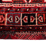 Shiraz Persian Rug 8x5 ft - Semi Antique Medallion (Toranj), Geometric Madder Red, Dark Red, Burgundy Hand Knotted | back view | SKU 111544