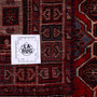 Shiraz Persian Rug 8'2" x 5'7" - Semi Antique Geometric Blue, Red Hand Knotted | full view | SKU 111544