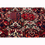 Bakhtiari Persian Rug 9'0" x 4'1" - Semi Antique Medallion Blue, Crimson Hand Knotted | pile detail | SKU 111545