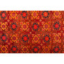 Ardabil Persian Rug 10'6" x 4'9" - Semi Antique Geometric Diamond Lattice Red Orange Burnt Orange Hand Knotted | pile detail | SKU 110010
