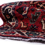 Shiraz Persian Rug 4x3 ft - Semi Antique Geometric Blue, Red Hand Knotted | detail view | SKU 111553