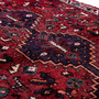 Shiraz Persian Rug 4'8" x 3'4" - Semi Antique Geometric Blue, Red Hand Knotted | pile detail | SKU 111553