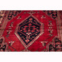 Mazlaghan Persian Rug 6'11" x 4'3" - Semi Antique Medallion Navy Blue, Crimson Hand Knotted | pile detail | SKU 111605