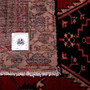 Mazlaghan Persian Rug 6x4 ft - Semi Antique Medallion Navy Blue, Crimson Hand Knotted | full view | SKU 111605