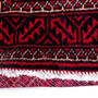 Baluch Persian Rug 10x5 ft - Semi Antique Geometric, Turkmen Gul Red, Dark Red, Burgundy Hand Knotted | back view | SKU 111805
