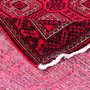 Baluch Persian Rug 10x5 ft - Semi Antique Mihrab Red, Blue Hand Knotted | corner detail | SKU 111805