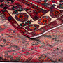 Quchan Persian Rug 9x4 ft - Semi Antique Medallion (Toranj), Geometric Madder Red, Burgundy, Ivory Hand Knotted | corner detail | SKU 111809