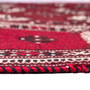 Turkmen Persian Rug 11x6 ft - Semi Antique Geometric, Turkmen Gul Dark Red, Cream, Burgundy Hand Knotted | side view | SKU 111817