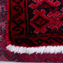 Turkmen Persian Rug 2x1 ft - Semi Antique Geometric, Turkmen Gul Madder Red, Crimson, Dark Red Hand Knotted | back view | SKU 111822