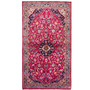 Kashmar Persian Rug 6x3 ft - Semi Antique Afshan Crimson, Ivory Hand Knotted | front view | SKU 111828