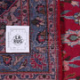 Kashmar Persian Rug 6'7" x 3'6" - Semi Antique Afshan Crimson, Ivory Hand Knotted | full view | SKU 111828