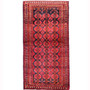 Baluch Persian Rug 5'11" x 2'11" - Semi Antique Mihrab Red, Blue Hand Knotted | front view | SKU 111833