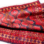 Baluch Persian Rug 5'11" x 2'11" - Semi Antique Mihrab Red, Blue Hand Knotted | detail view | SKU 111833